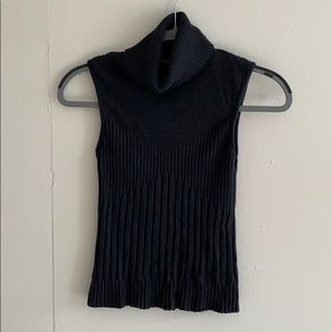 Sleeveless Turtleneck Knit Sweater